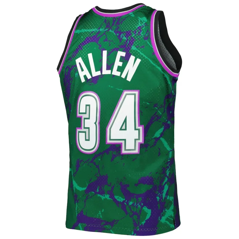 Ray Allen, Milwaukee Bucks Mitchell & Ness 1996/97 Classic Marble Swingman Jersey - Green