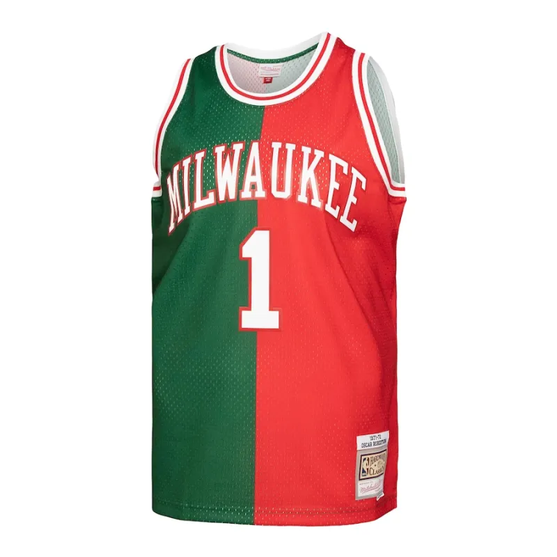 Maillot Swingman Split Hardwood Classics Mitchell & Ness Milwaukee Bucks Oscar Robertson 1971/72