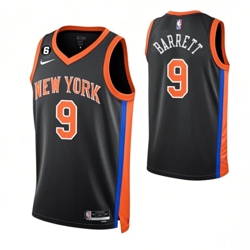 RJ Barretts Jersey, New York Knicks, 2022/2023 City-Edition, Schwarz