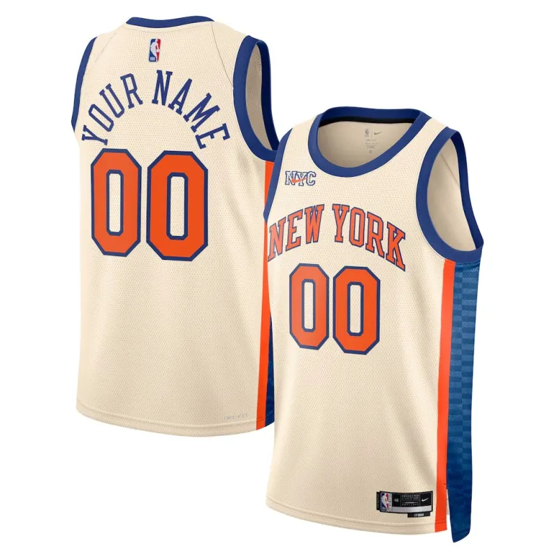 New York Knicks 2025/26 Maillot Swingman Édition Ville Unisexe - Crème