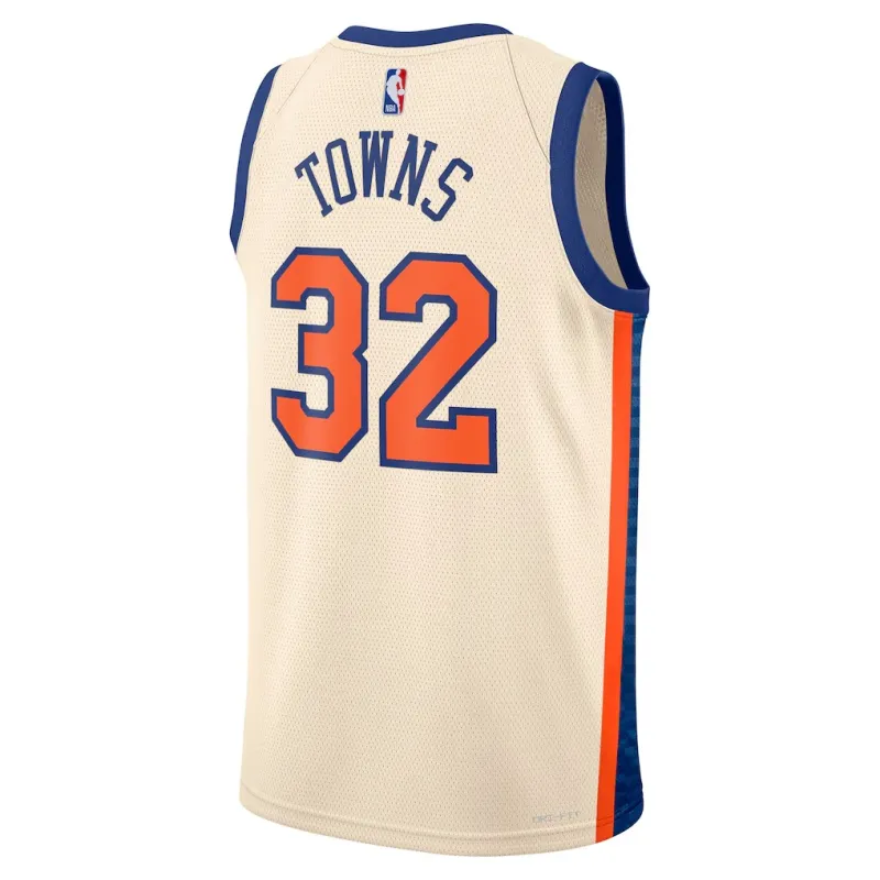 New York Knicks Karl-Anthony Towns 2025/26 City Edition Swingman Jersey Cream