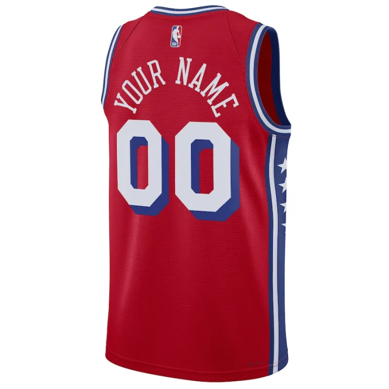 Philadelphia 76ers Jordan Brand Camiseta personalizada para fans de la temporada 2022/2023 unisex - Edición statement - Rojo