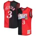 Allen Iverson Philadelphia 76ers Mitchell & Ness Classiques Hardwood 2000/2001 Maillot Swingman à Partie Divisée - Noir/Rouge