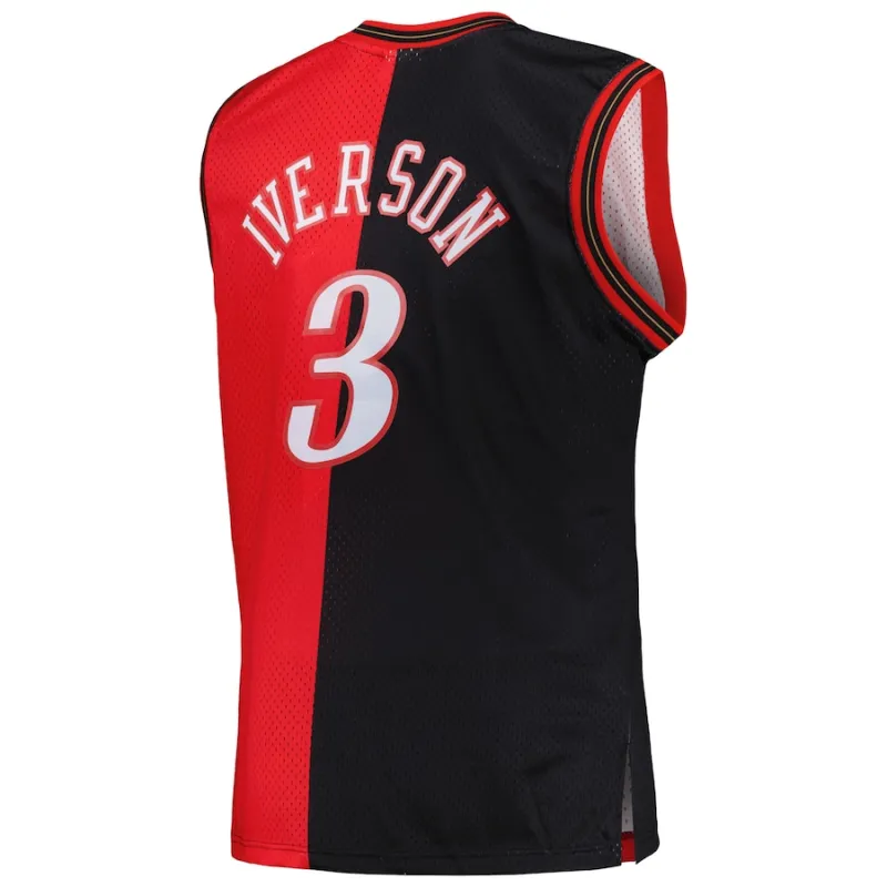 Camiseta Swingman Split Big & Tall Hardwood Classics Mitchell & Ness Philadelphia 76ers Allen Iverson 2000/01