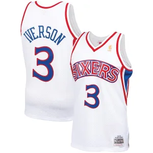 Allen Iverson Philadelphia 76ers Mitchell & Ness Maillot Swingman de l'Édition Classique 1996/1997 - Blanc