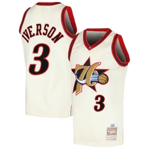 Allen Iverson Philadelphia 76ers Mitchell & Ness Maillot Swingman - Couleur Crème