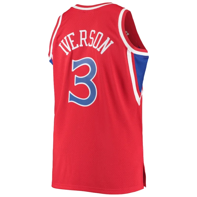 Allen Iverson Philadelphia 76ers Mitchell & Ness 1996/1997 Big & Tall Clásicas Hardwood Camiseta Swingman - Rojo