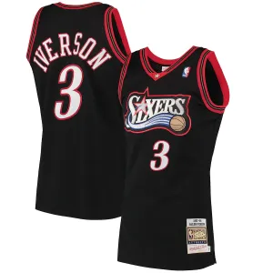 Allen Iverson Philadelphia 76ers Mitchell & Ness Maillot Authentique des Classiques Hardwood 1997/98 - Noir