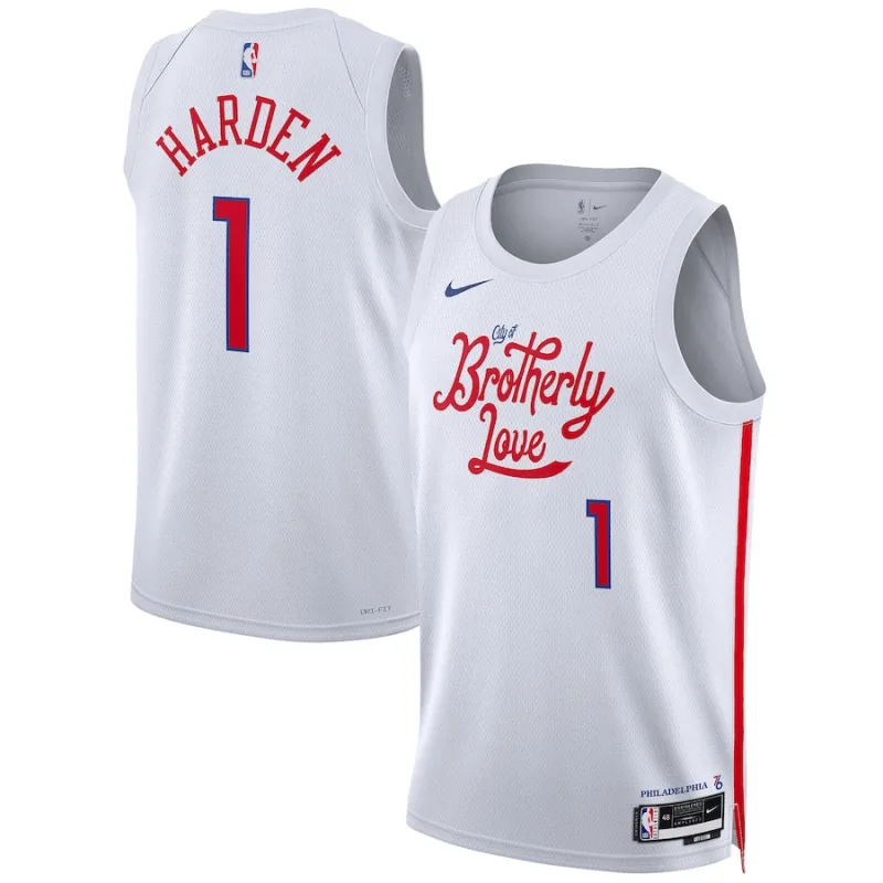James Harden Philadelphia 76ers Maillot Swingman de la Saison 2022/23 Unisexe - Édition Ville - Blanc