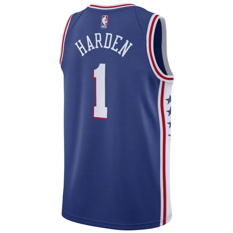 James Harden Philadelphia 76ers Camiseta Swingman - Edición Ícono - Azul Real