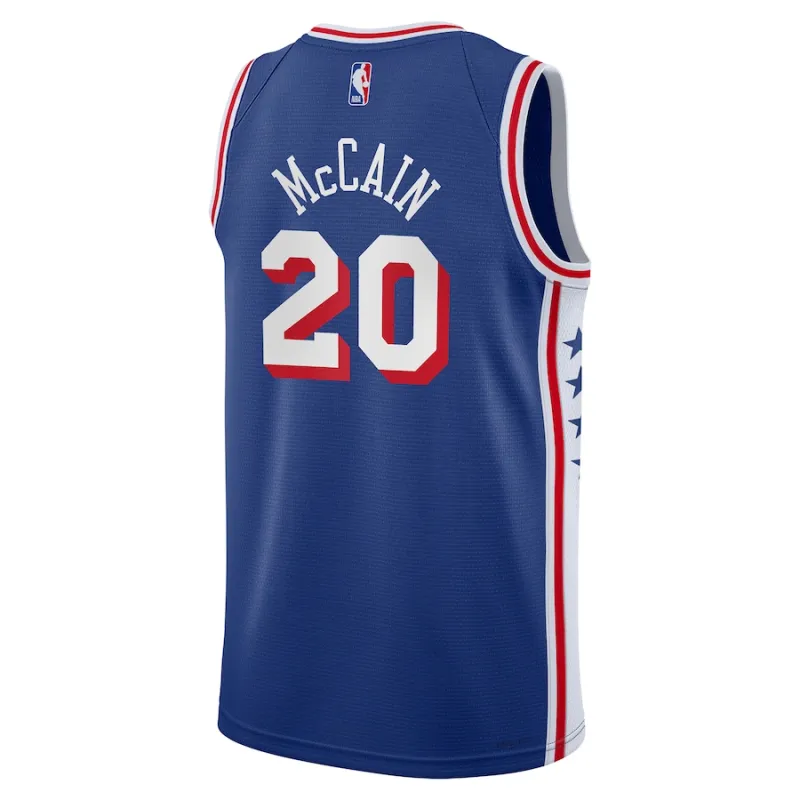 Jared McCain Philadelphia 76ers Maillot Swingman pour Jeunes - Édition Icône - Bleu Royal