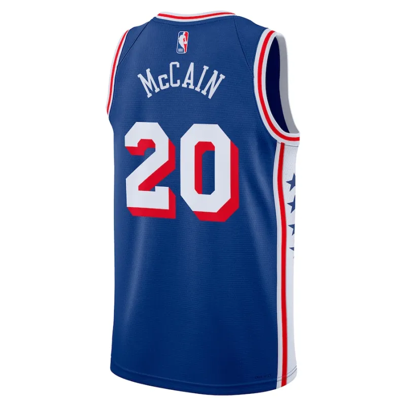 Jared McCain Philadelphia 76ers Camiseta Swingman - Edición Ícono - Azul Real