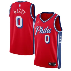 Tyrese Maxey Philadelphia 76ers Jordan Brand Unisex Swingman-Jersey - Statement Edition - Rot