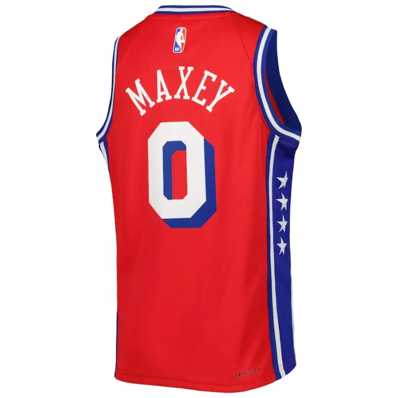 Tyrese Maxey Philadelphia 76ers Jordan Brand Jugend Swingman-Jersey - Statement Edition - Rot