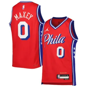 Tyrese Maxey Philadelphia 76ers Jordan Brand Jugend Swingman-Jersey - Statement Edition - Rot