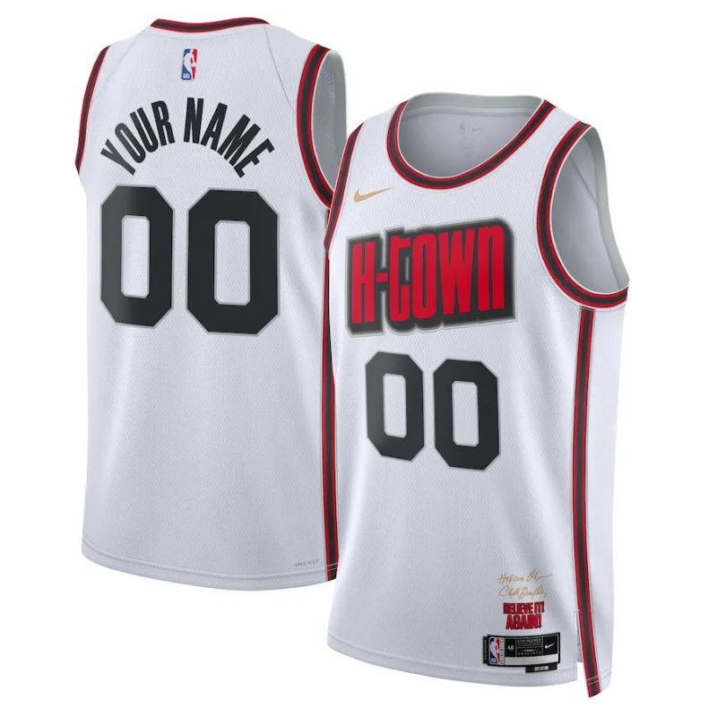 Houston Rockets, Unisex 2024/25 Custom Jersey, City Edition, White