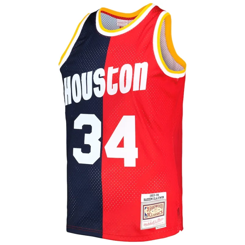 Hakeem Olajuwon, Houston Rockets, 1993/94 Split Swingman Jersey, Red