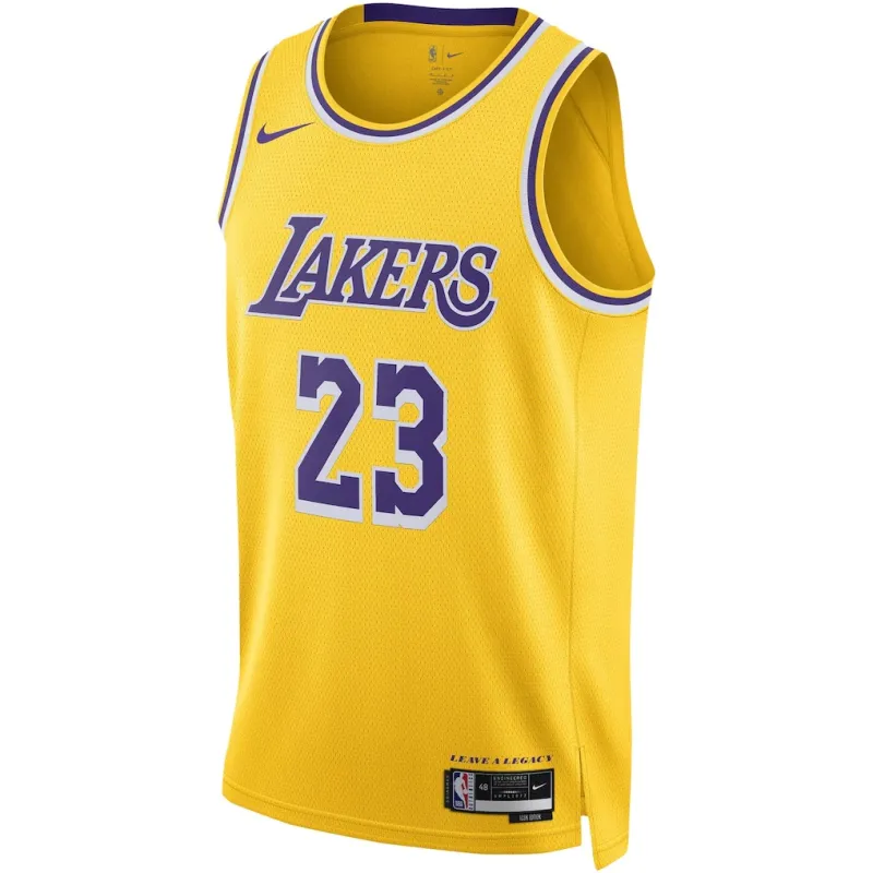 Los Angeles Lakers LeBron James Maillot Swingman - Édition Icône - Jaune