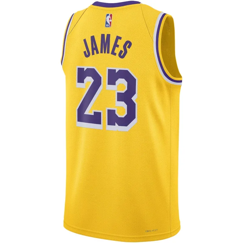Los Angeles Lakers LeBron James Maillot Swingman - Édition Icône - Jaune