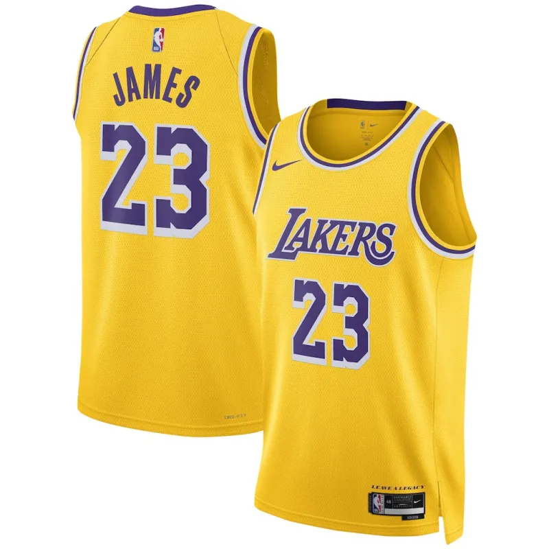 Los Angeles Lakers LeBron James Maillot Swingman - Édition Icône - Jaune