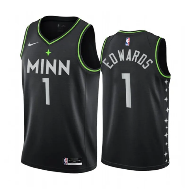 Anthony Edwards, Minnesota Timberwolves, 2020/21 City Edition, Black