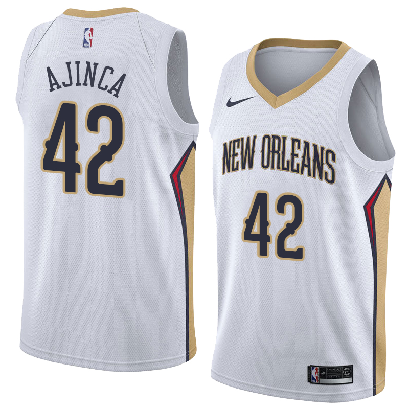 Alexis Ajinça. New Orleans Pelicans. Edizione Association. Bianco
