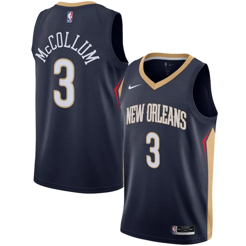 CJ McCollum, New Orleans Pelicans, Edición de Ícono, Azul Marino