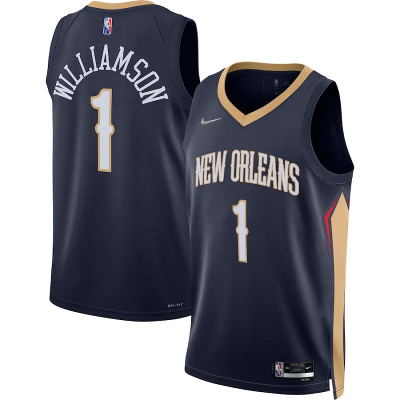 Zion Williamson, New Orleans Pelicans, Edición Icóno, Azul Marino