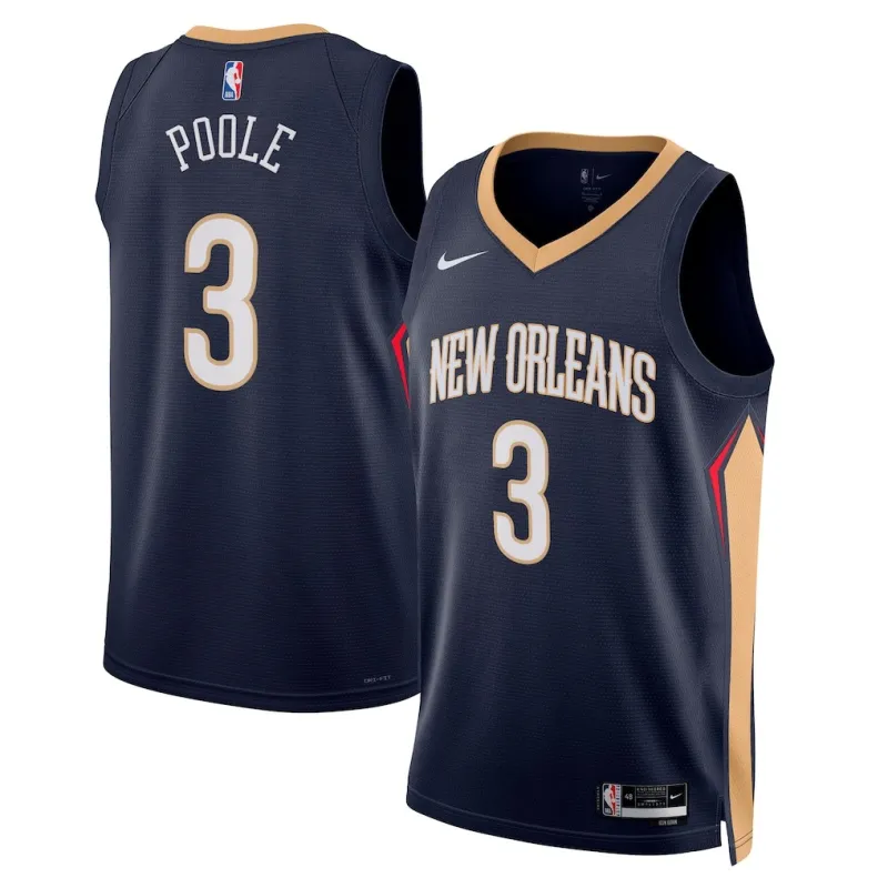 New Orleans Pelicans Jordan Poole Swingman Jersey - Icon Edition - Navy Blue