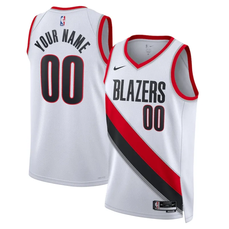 Portland Trail Blazers Maglia personalizzata, edizione associativa, Bianca