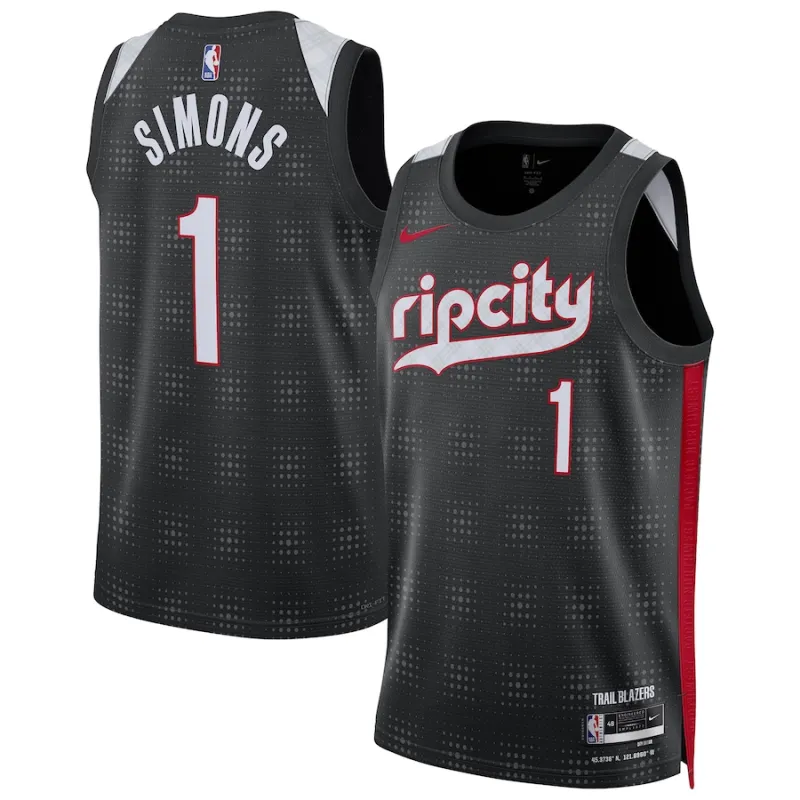 Anfernee Simons, Portland Trail Blazers, 2024/25 City Edition, Black