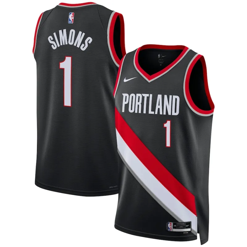 Anfernee Simons, Portland Trail Blazers, edizione icona, Nero