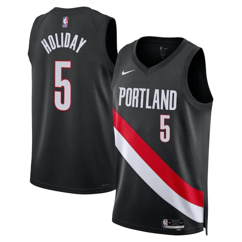 Portland Trail Blazers Jrue Holiday Swingman Jersey - Icon Edition - Black