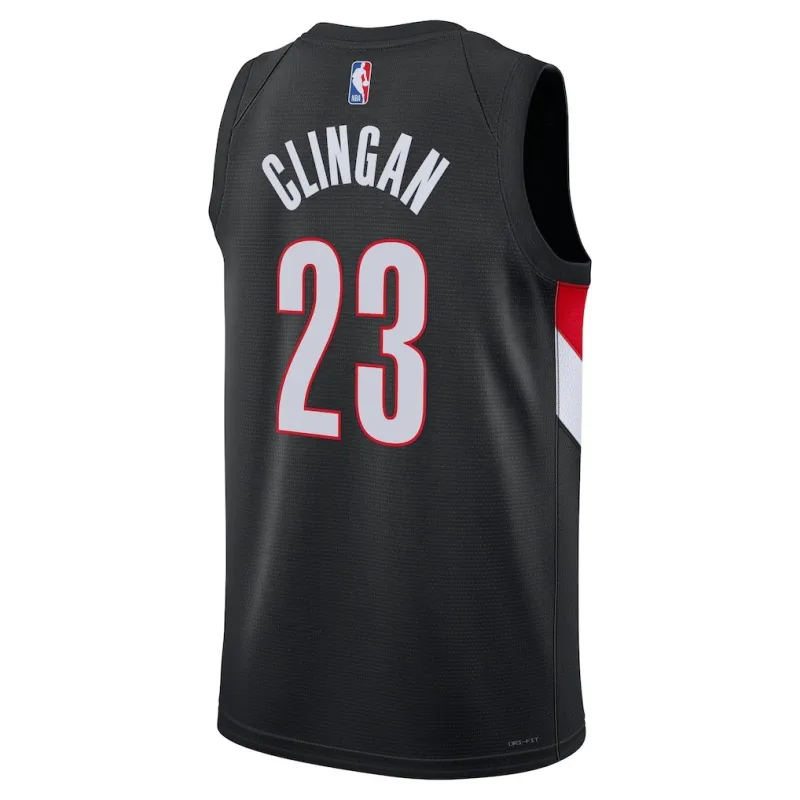 Portland Trail Blazers Donovan Clingan Swingman Trikot - Icon Edition - Schwarz