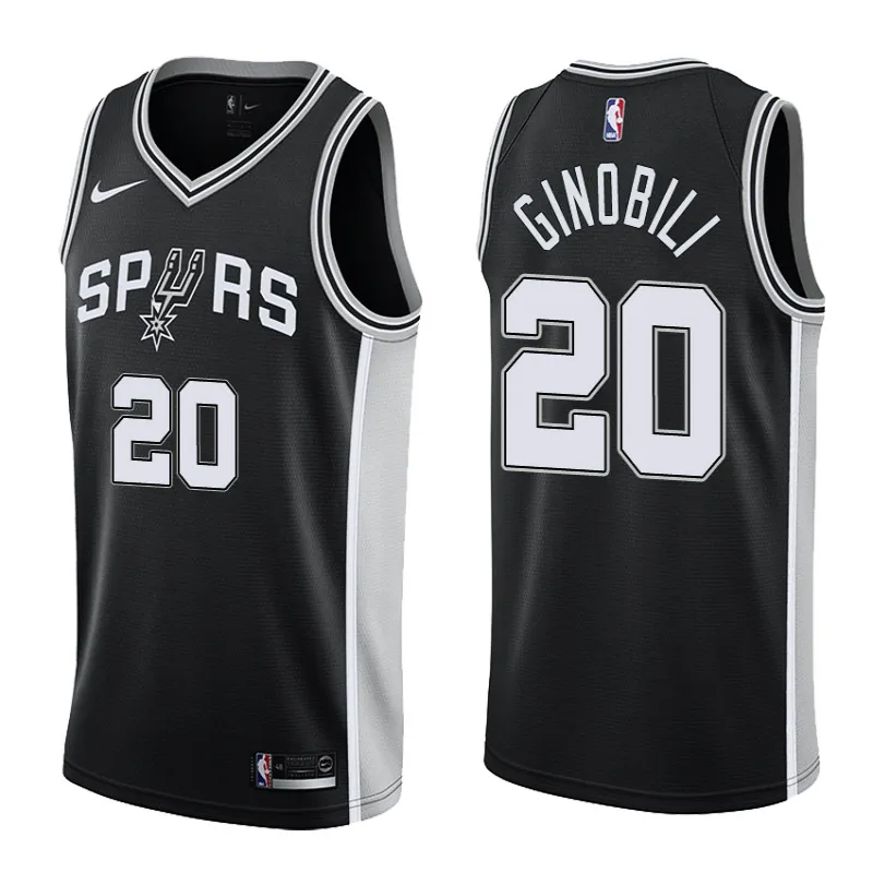 Manu Ginobili. San Antonio Spurs. Icona. Nero