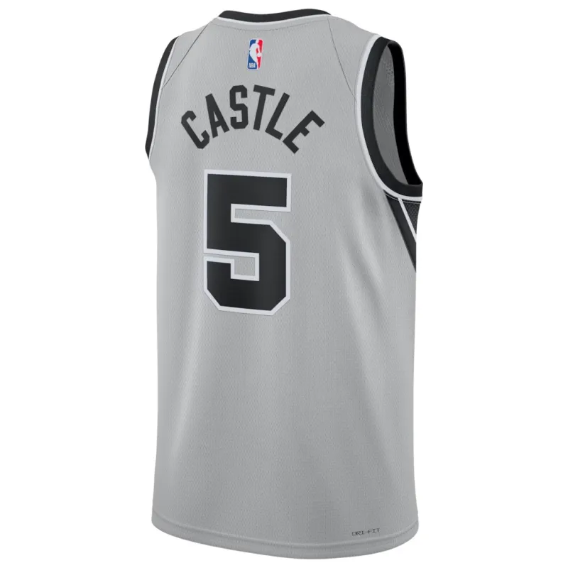 Camiseta Swingman de San Antonio Spurs Stephen Castle - Edición Statement - Gris