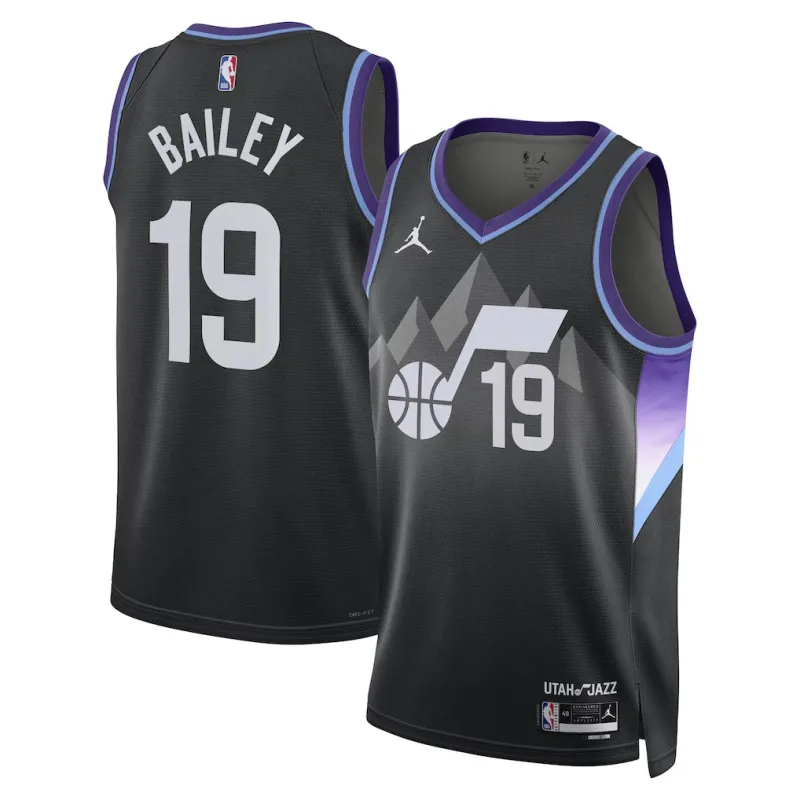 Utah Jazz Ace Bailey Swingman Jersey - Statement Edition - Black