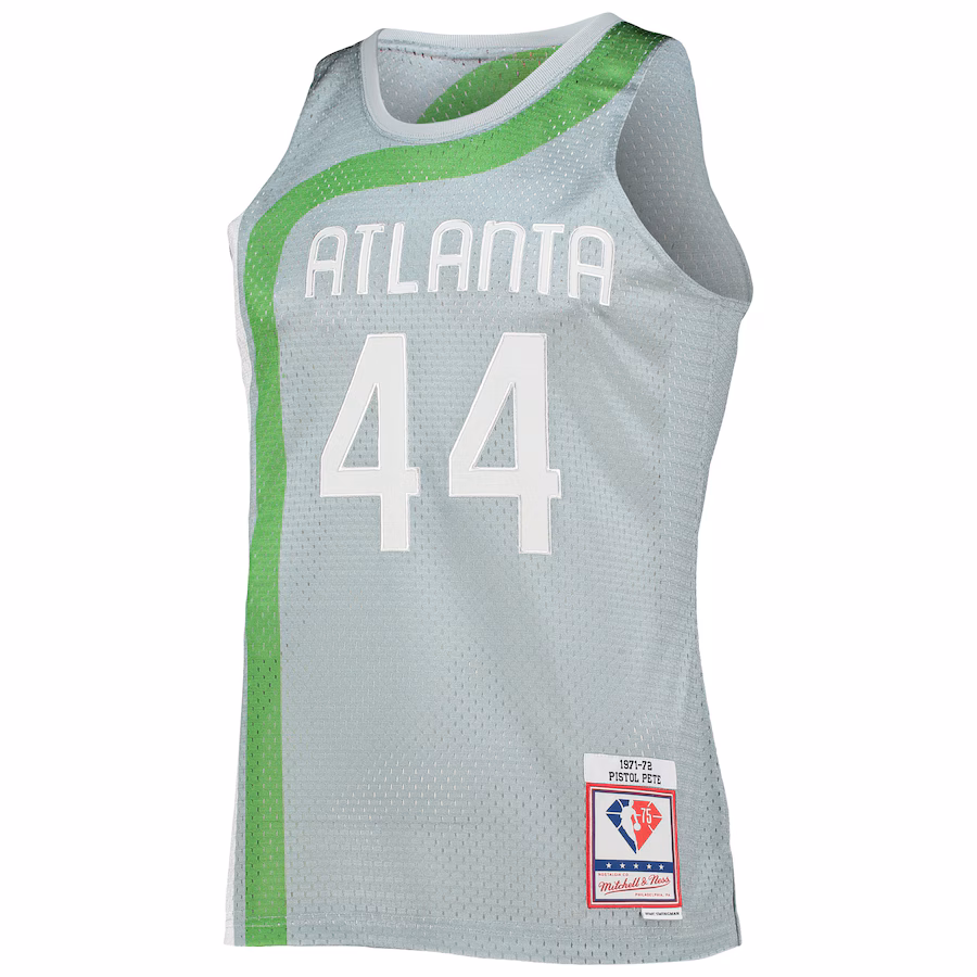 Maillot Pete Maravich Atlanta Hawks Mitchell & Ness 75e Anniversaire 1971/72