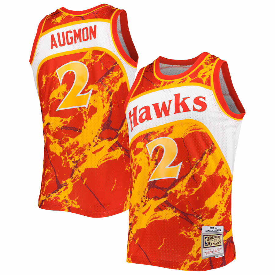 Stacey Augmon Atlanta Hawks Mitchell & Ness 1991/92 Marble Swingman Jersey