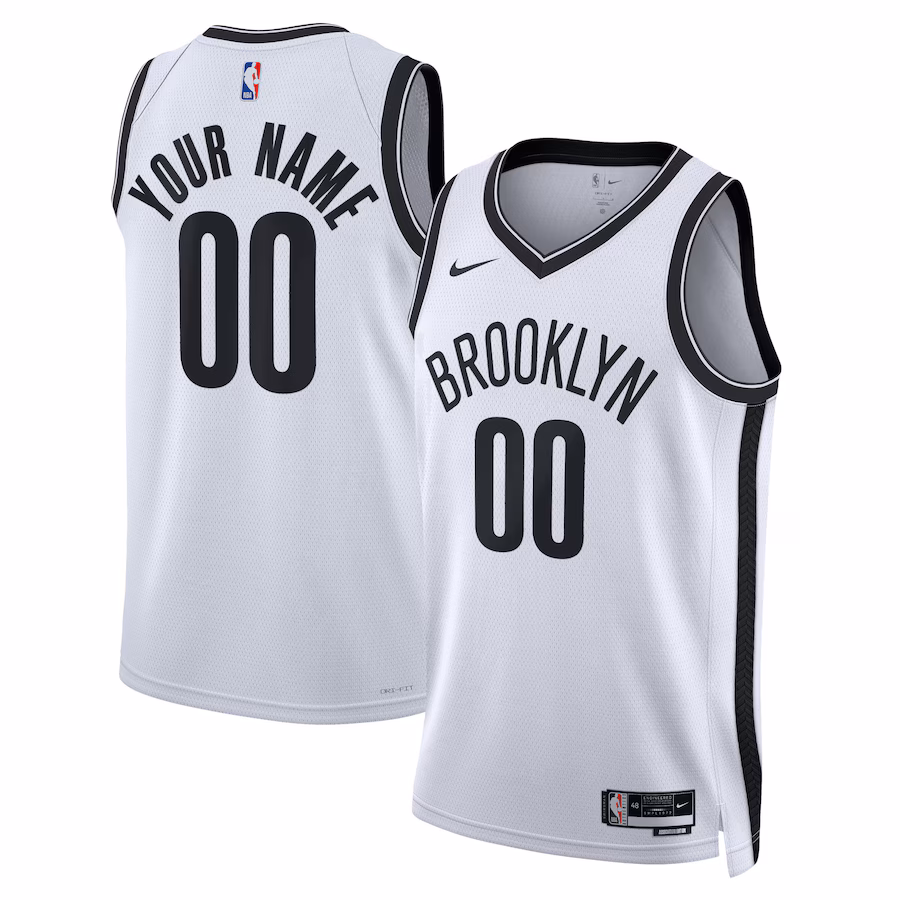 Brooklyn Nets, Unisex Swingman Custom Jersey - Association Edition - White