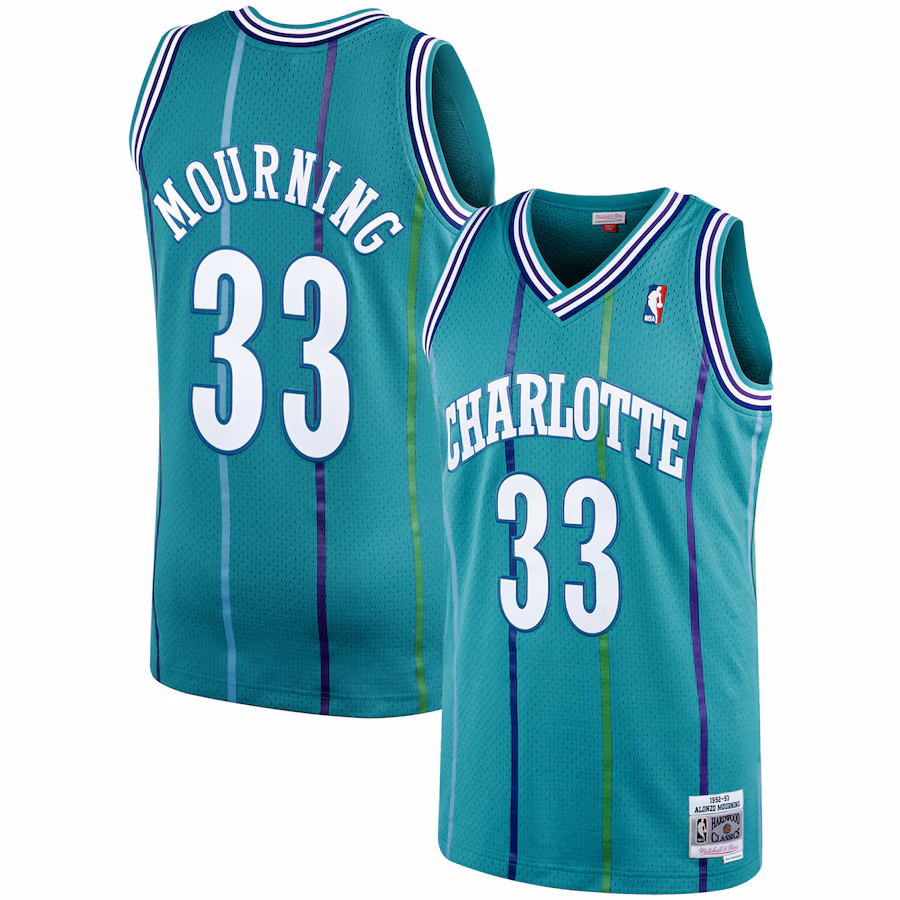 Alonzo Mourning Charlotte Hornets Mitchell & Ness 1992/93 Hardwood Classics Jersey