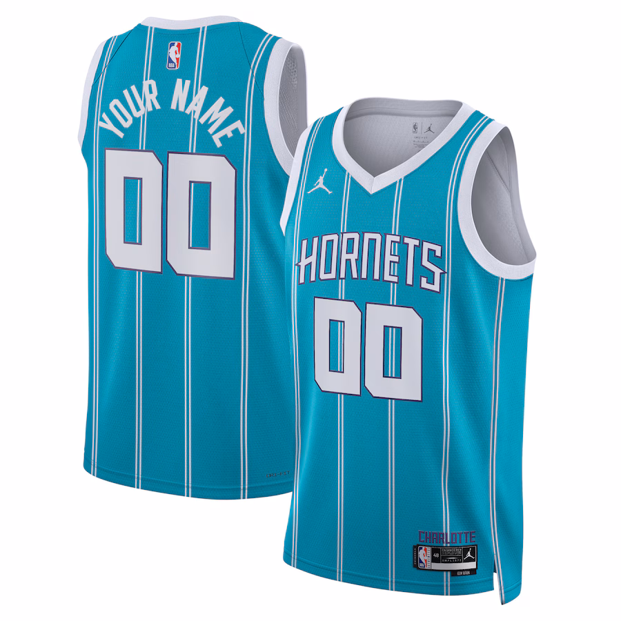 Charlotte Hornets Jordan Brand Unisex Swingman Custom Jersey - Icon Edition - Teal