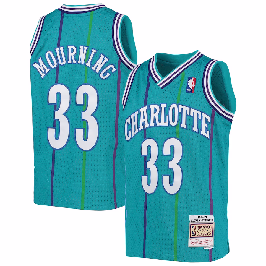 Alonzo Mourning Charlotte Hornets Mitchell & Ness 1992/93 Hardwood Classics Jersey