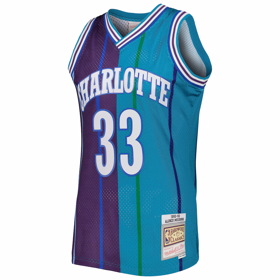 Maillot Alonzo Mourning Charlotte Hornets 1992/93 Mitchell & Ness Hardwood Classics