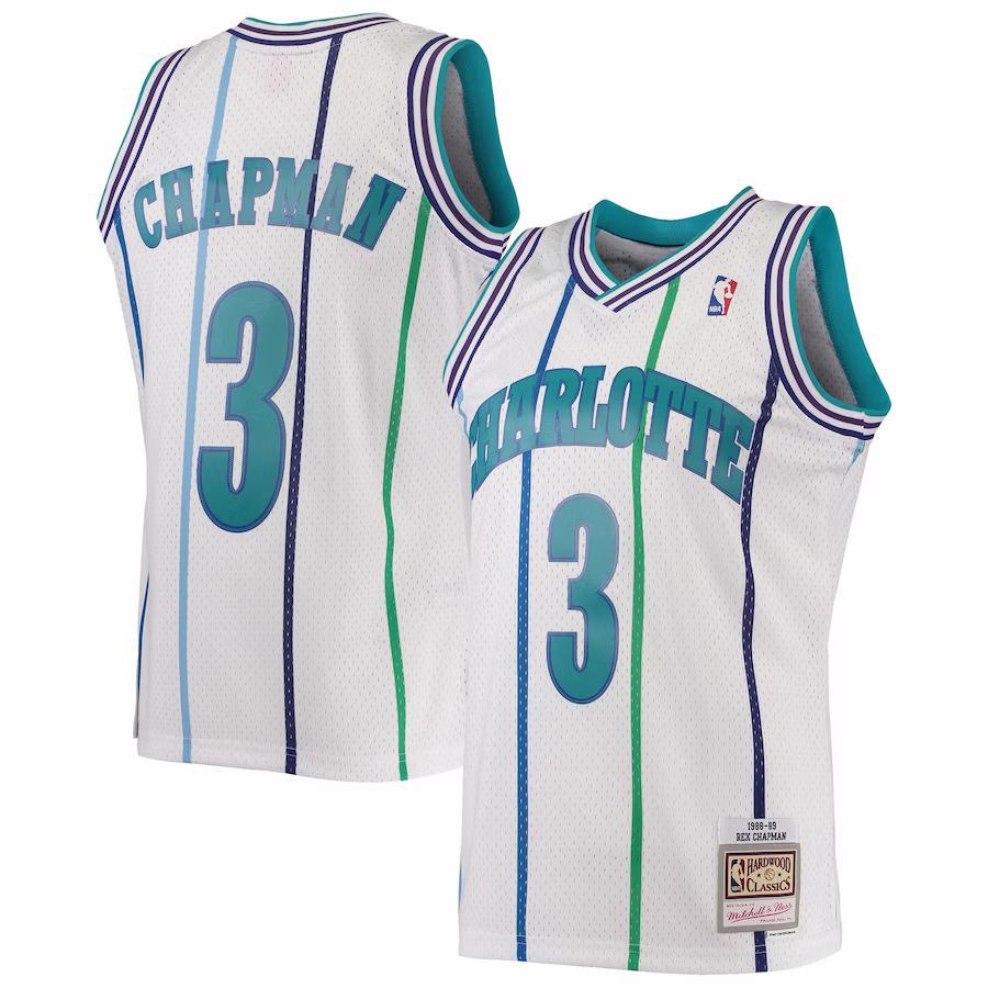 Rex Chapman Charlotte Hornets Mitchell & Ness 1988/89 Hardwood Classics Jersey