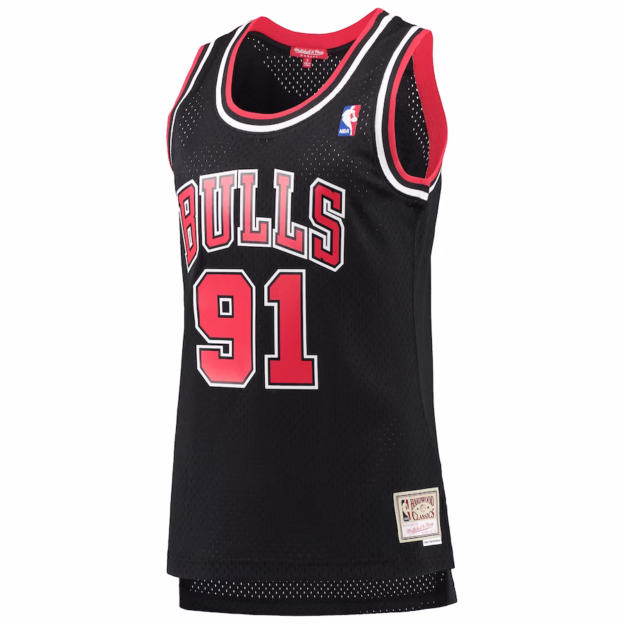 Dennis Rodman Chicago Bulls Mitchell & Ness Women's Classic Hardwood Swingman Jersey - Black