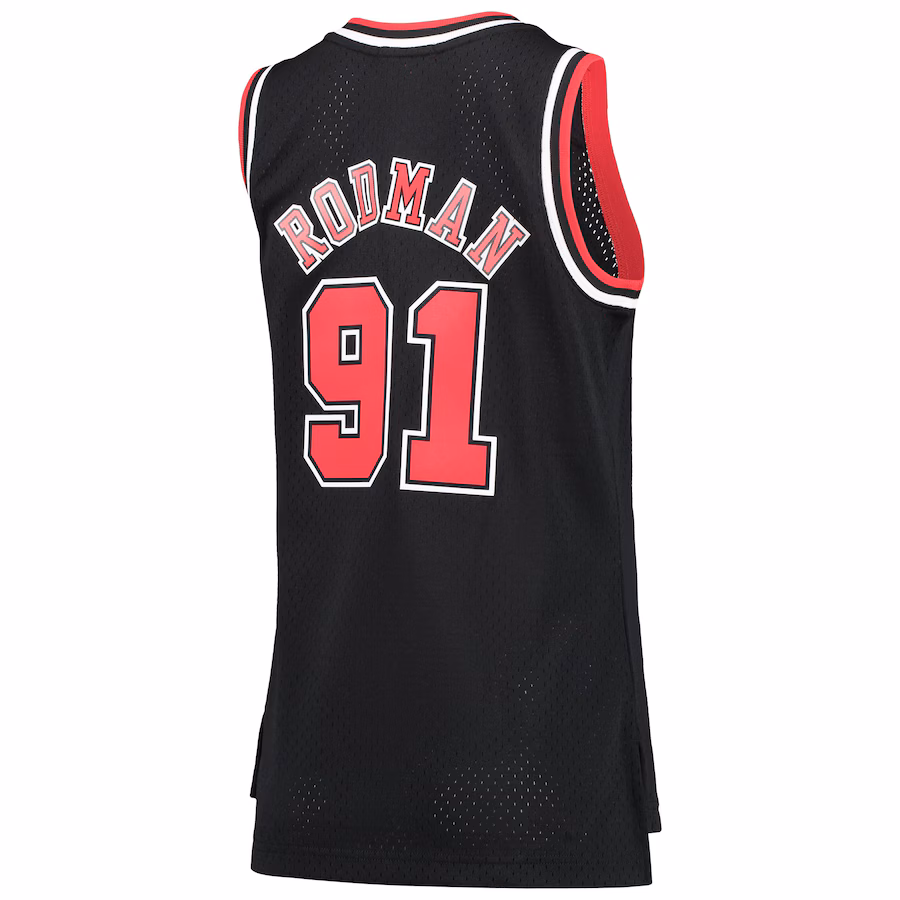 Dennis Rodman Chicago Bulls Mitchell & Ness Women's Classic Hardwood Swingman Jersey - Black