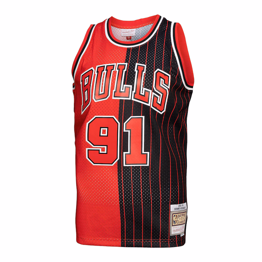 Dennis Rodman Chicago Bulls Mitchell & Ness Big & Tall Hardwood Classics 1995/96 Split Swingman Trikot