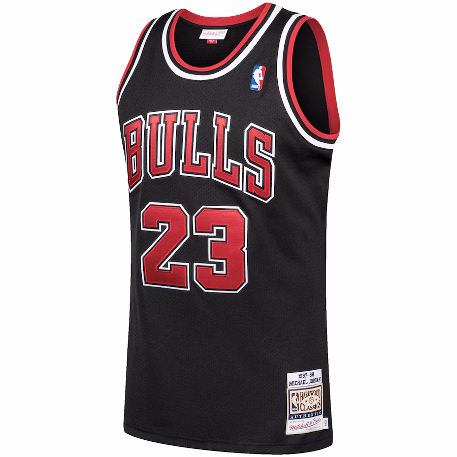 Michael Jordan Camiseta de los Hardwood Classics 1997/98 de los Chicago Bulls Mitchell & Ness - Negro