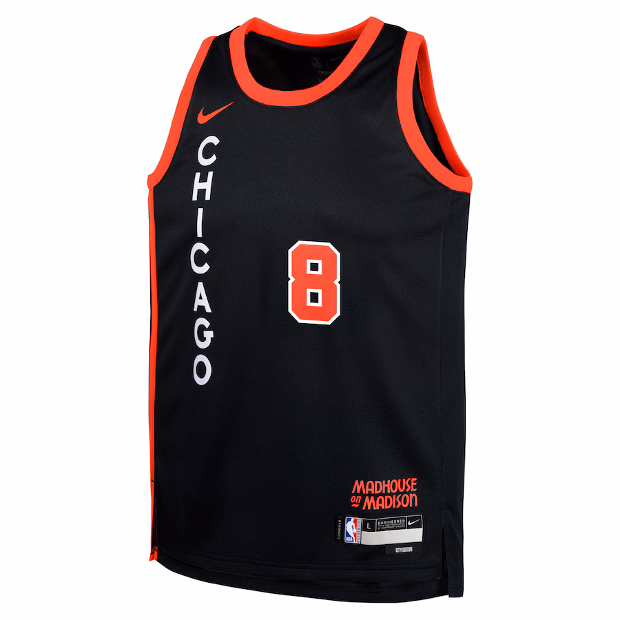 Zach LaVine Maglia Replica Swingman per i giovani dei Chicago Bulls - Edizione Città - Nero